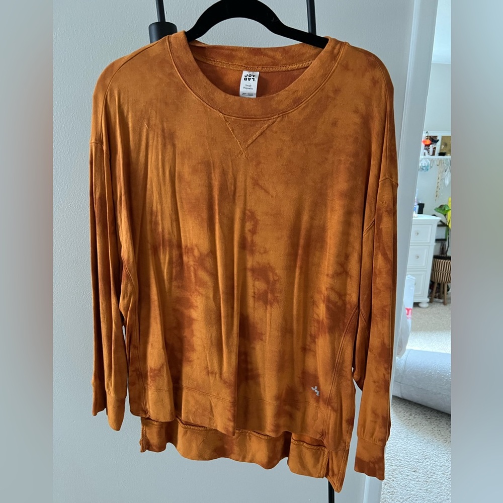JoyLab orange tie dye long sleeve
